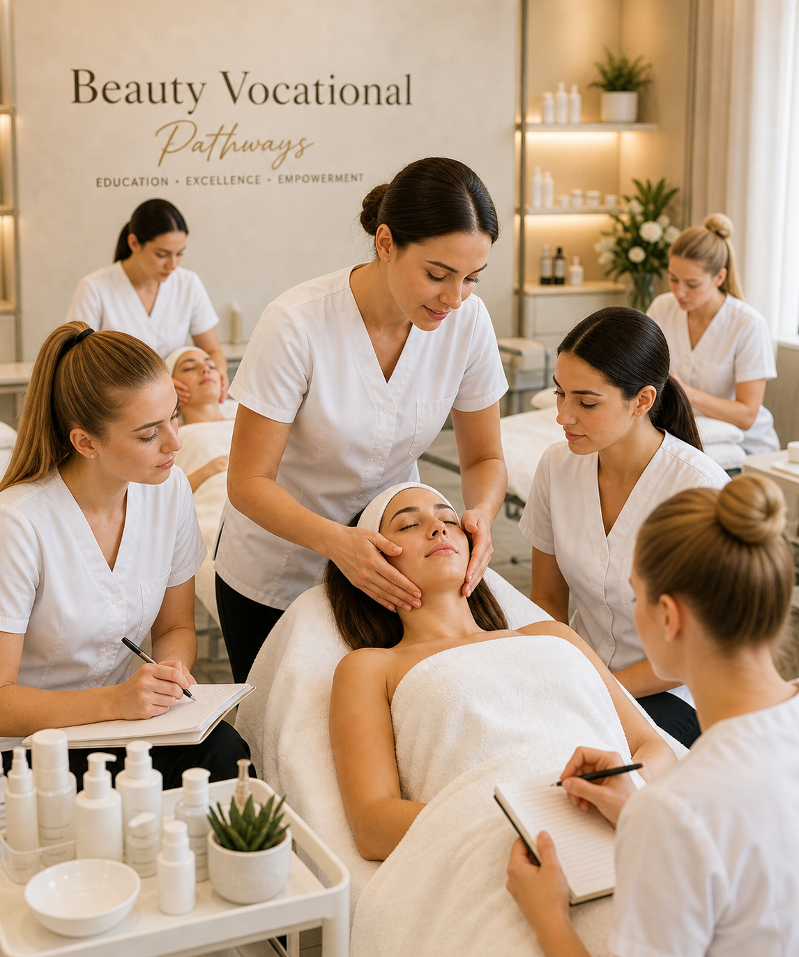 Facial treatment in progress